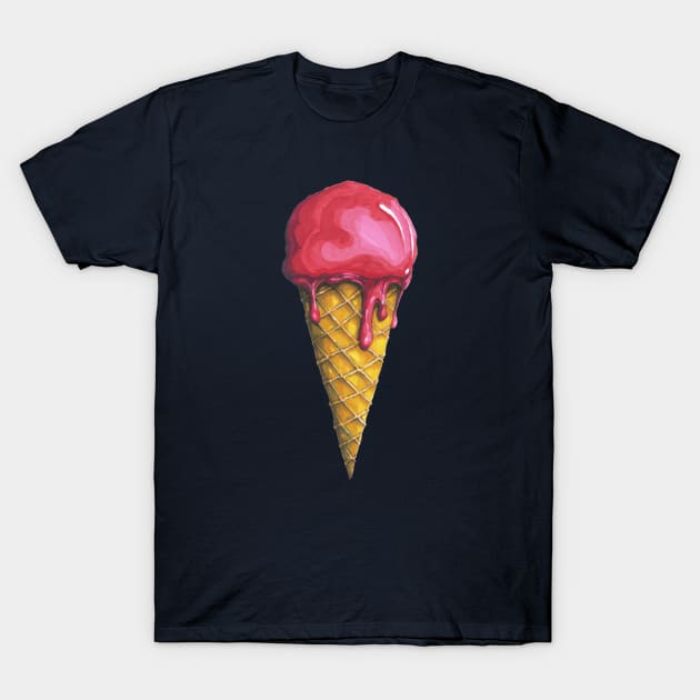 Strawberry Ice-cream Cone T-Shirt by seanfleming